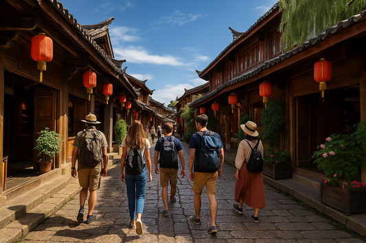 Travelers in China exploring ancient streets – travel tips for China