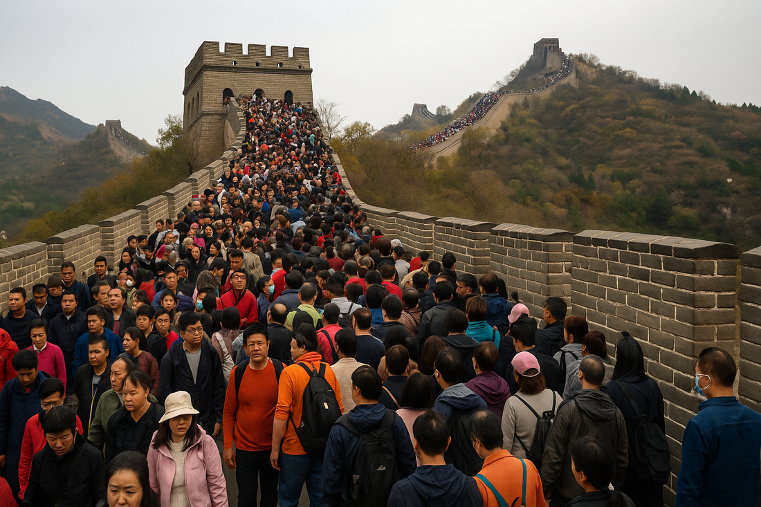 Massive crowds on Badaling Great Wall during China’s Golden Week